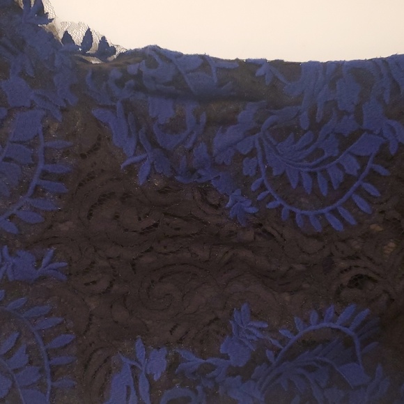 Tadashi Blue and Black Cocktail Lace Dress - Picture 2 of 6